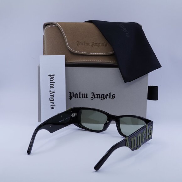Palm Angels PERI007 ANGEL 1055 Rectangle Sunglasses - Black/Green - Picture 11 of 11